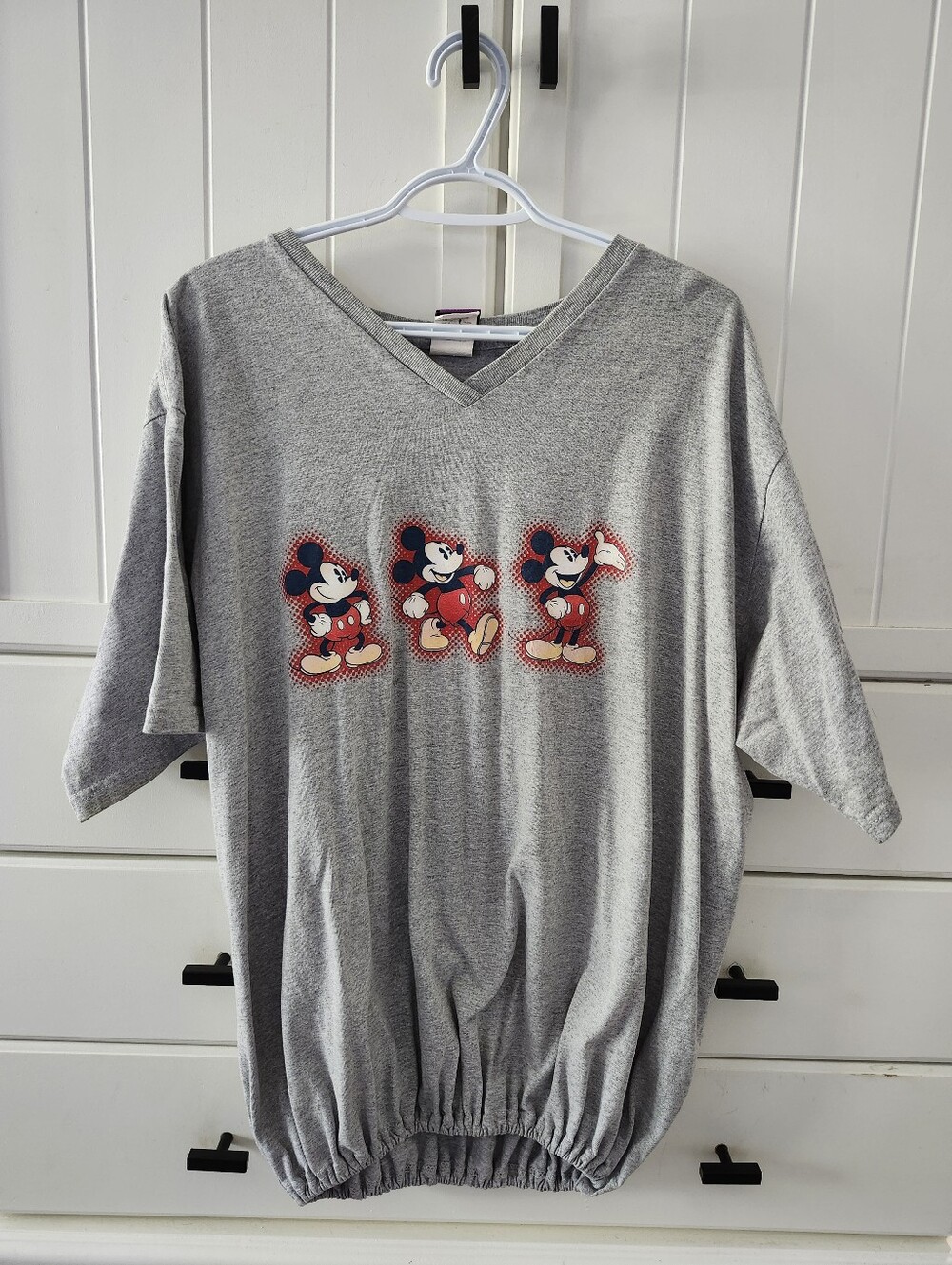 Womans Gray Mickey Mouse One-Piece Top Sz L